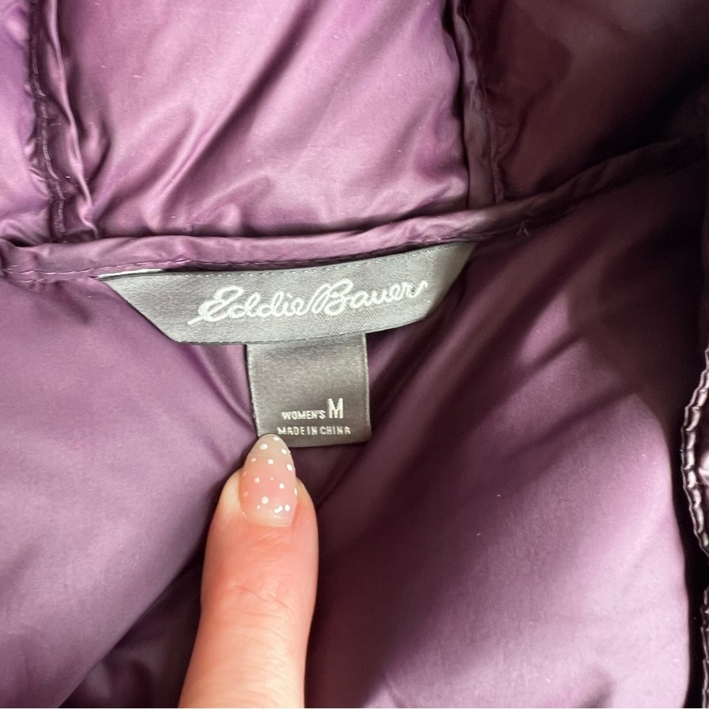 Eddie Bauer Women's Long Puffer Coat in Deep Burgundy - Picture 5 of 7